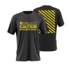 Bang Juice T-Shirt Yellow Print Caution Stripes Merchandise