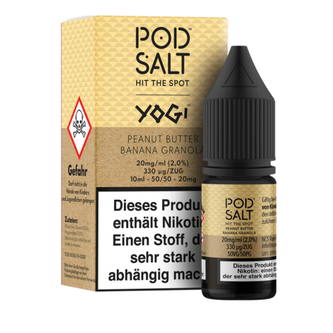 Pod Salt Fusion - YOGI - Peanut Butter Banana Granola - 10 ml Nikotinsalz Liquid
