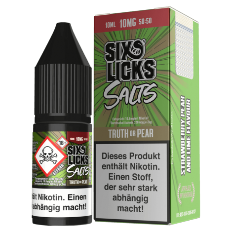 Six Licks E-Liquid - Truth Or Pear - 10 ml Nikotinsalz